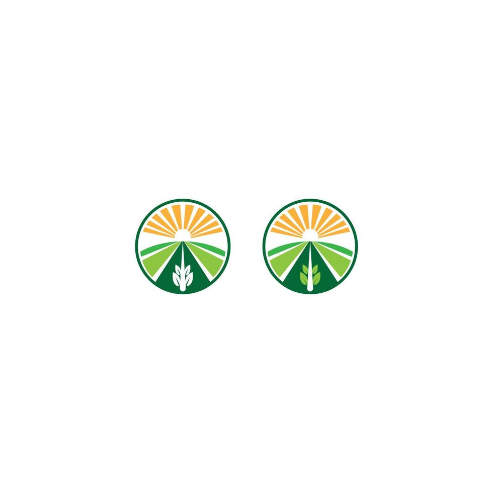landbouw logo. bladlogo-ontwerp, milieuvriendelijk concept vector