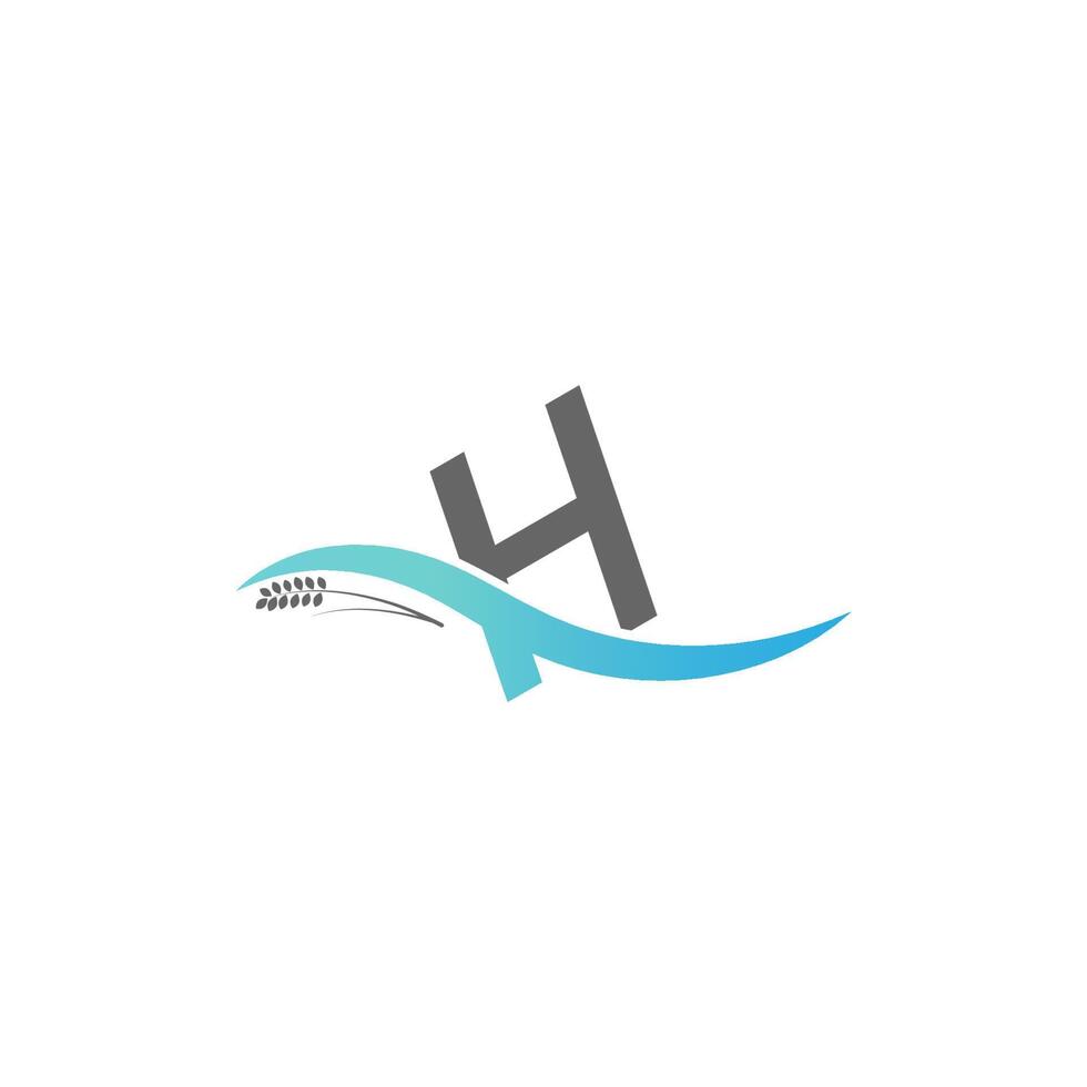 pictogram logo letter h in het water laten vallen vector