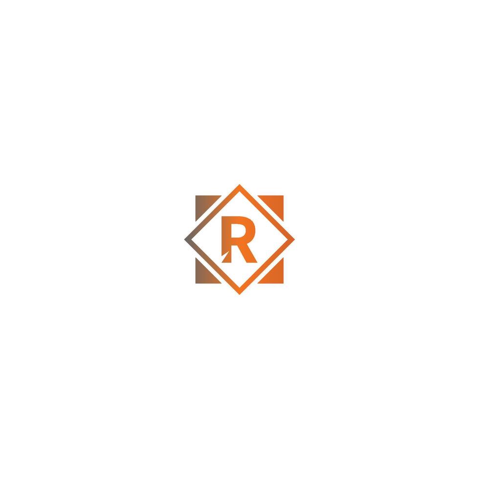 vierkant r-logo letters ontwerp vector