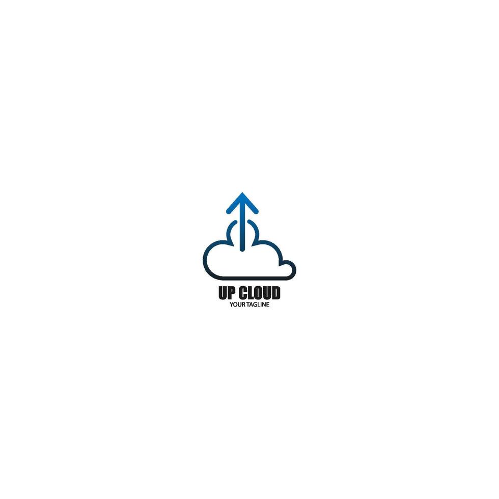 omhoog wolk pictogram logo ontwerpconcept vector