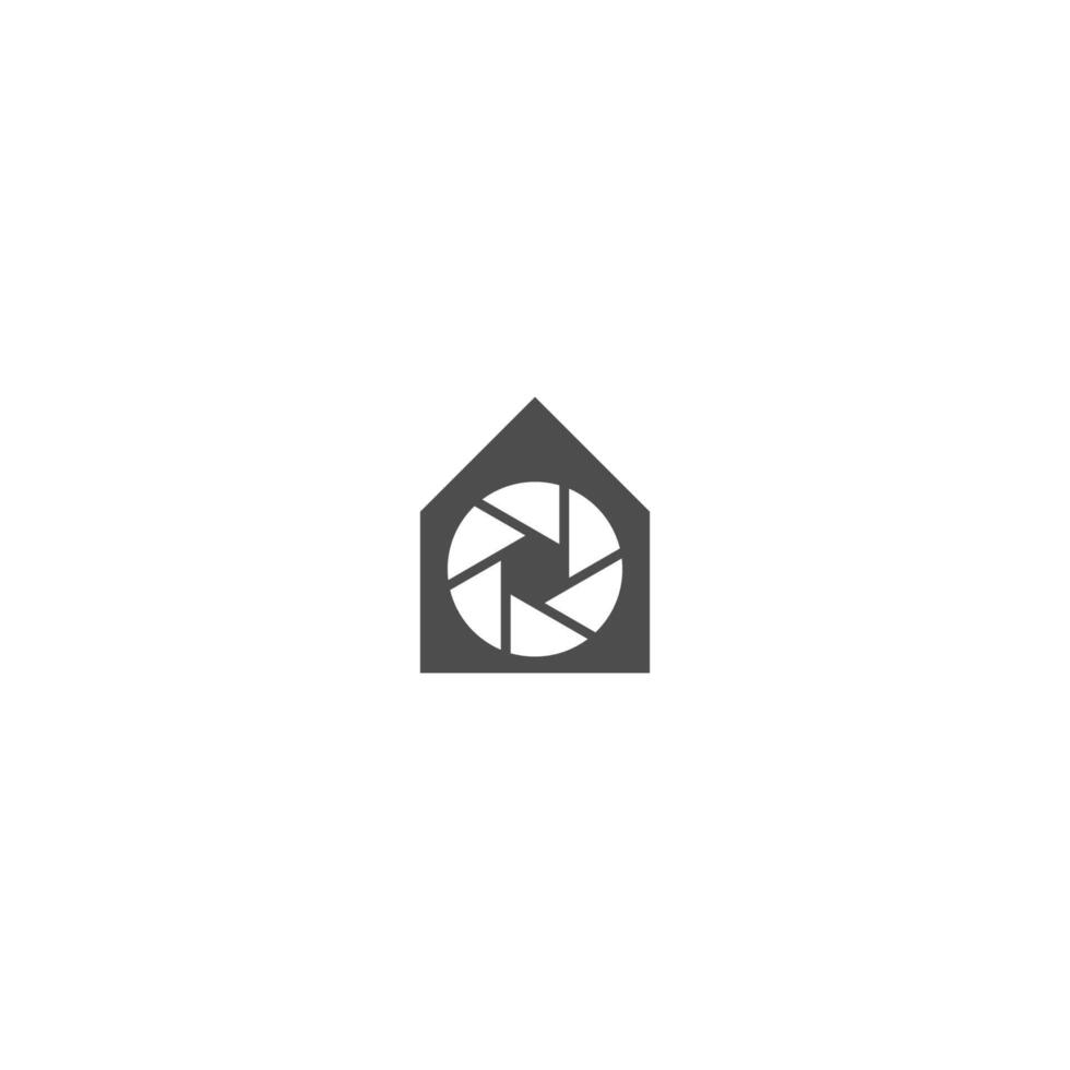 camera sluiter, logo huis vector