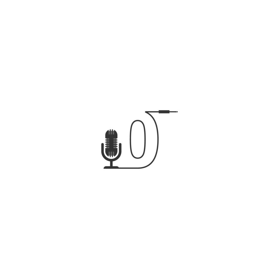 letter o en podcast-logo vector