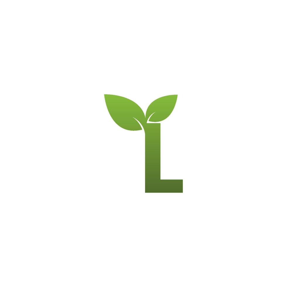 letter l met groen blad symbool logo vector