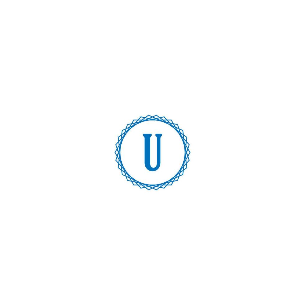 letter u-logo in blauw kleurontwerp vector