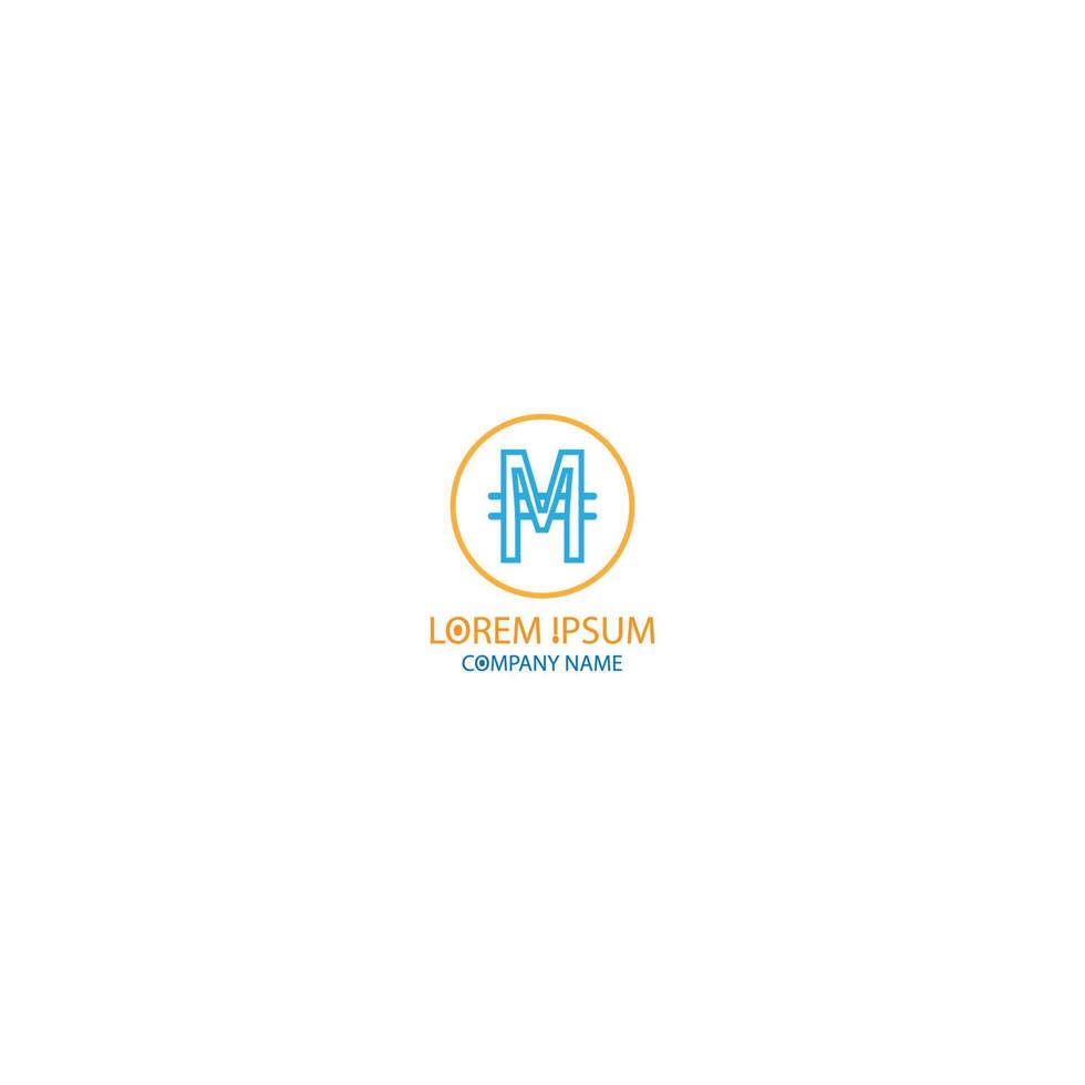 valuta symbool letter m logo vector
