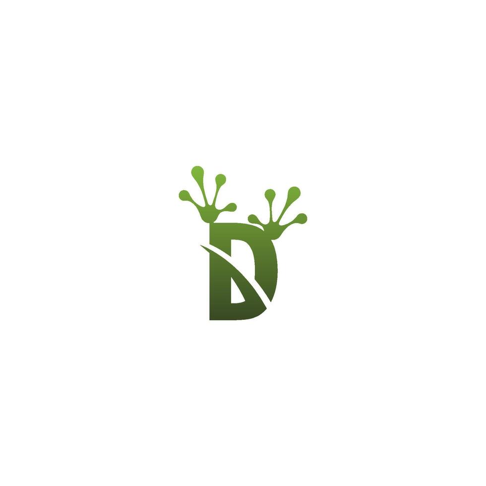 letter d logo ontwerp kikker voetafdrukken concept icoon vector