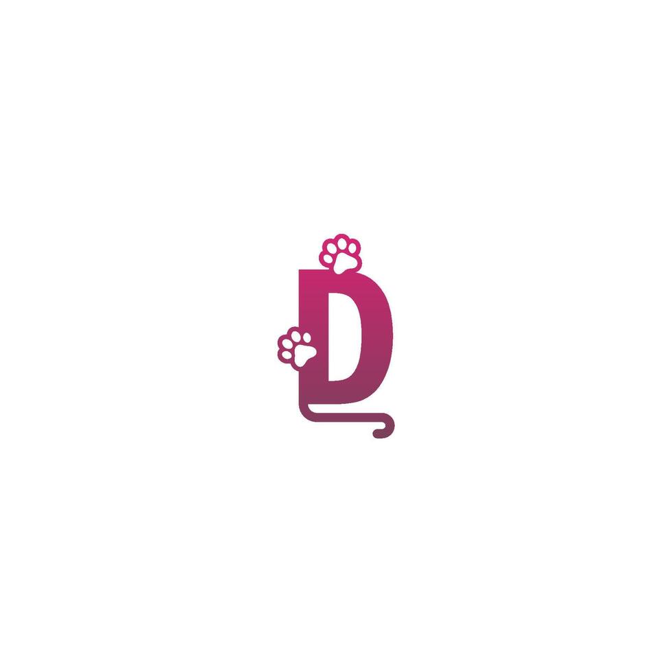 letter d logo ontwerp hond voetafdrukken concept icoon vector