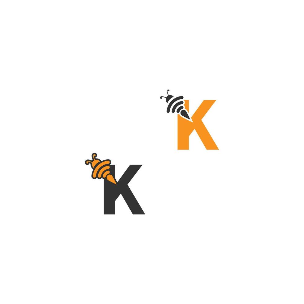 letter k bij pictogram creatief ontwerp logo vector
