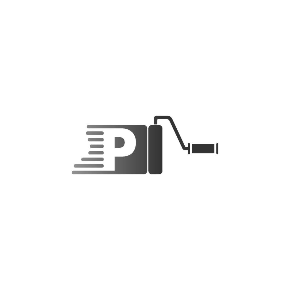 verf logo letter p ontwerp vector