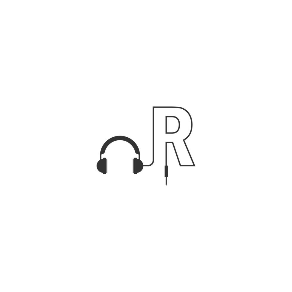 letter r en podcast-logo vector