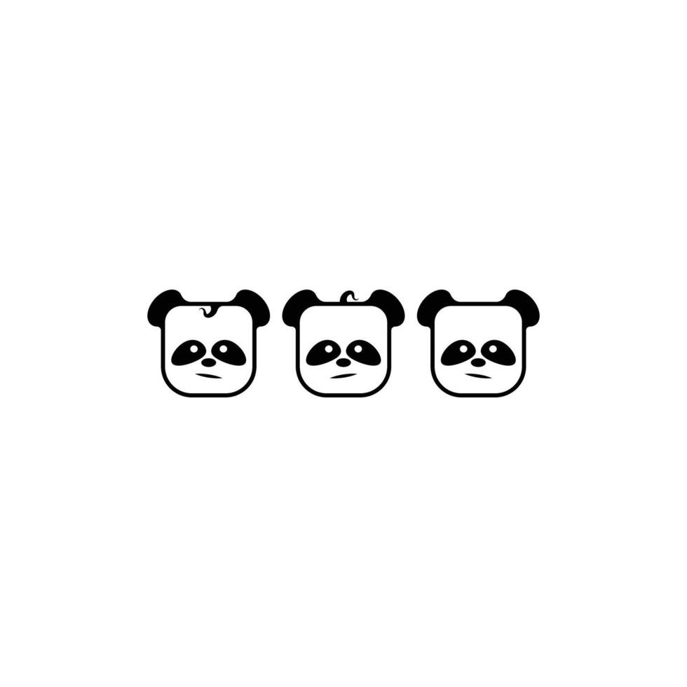 panda pictogram logo vector
