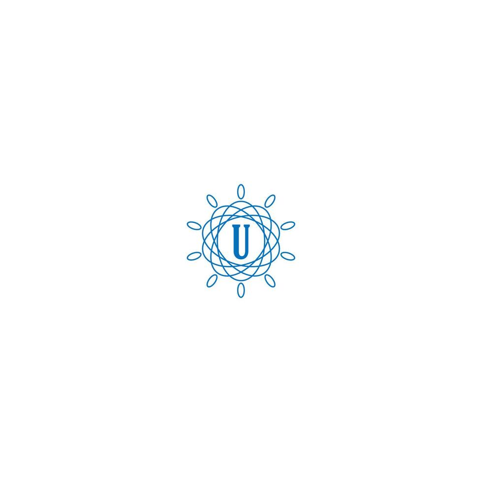 letter u-logo in blauw kleurontwerp vector