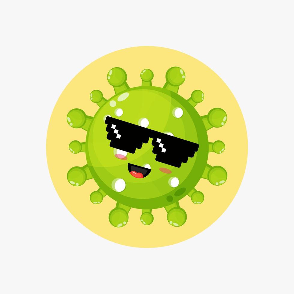 schattig virus met een pixelbril vector