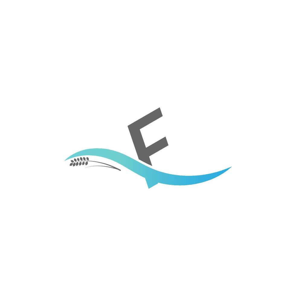 pictogram logo letter f in het water laten vallen vector