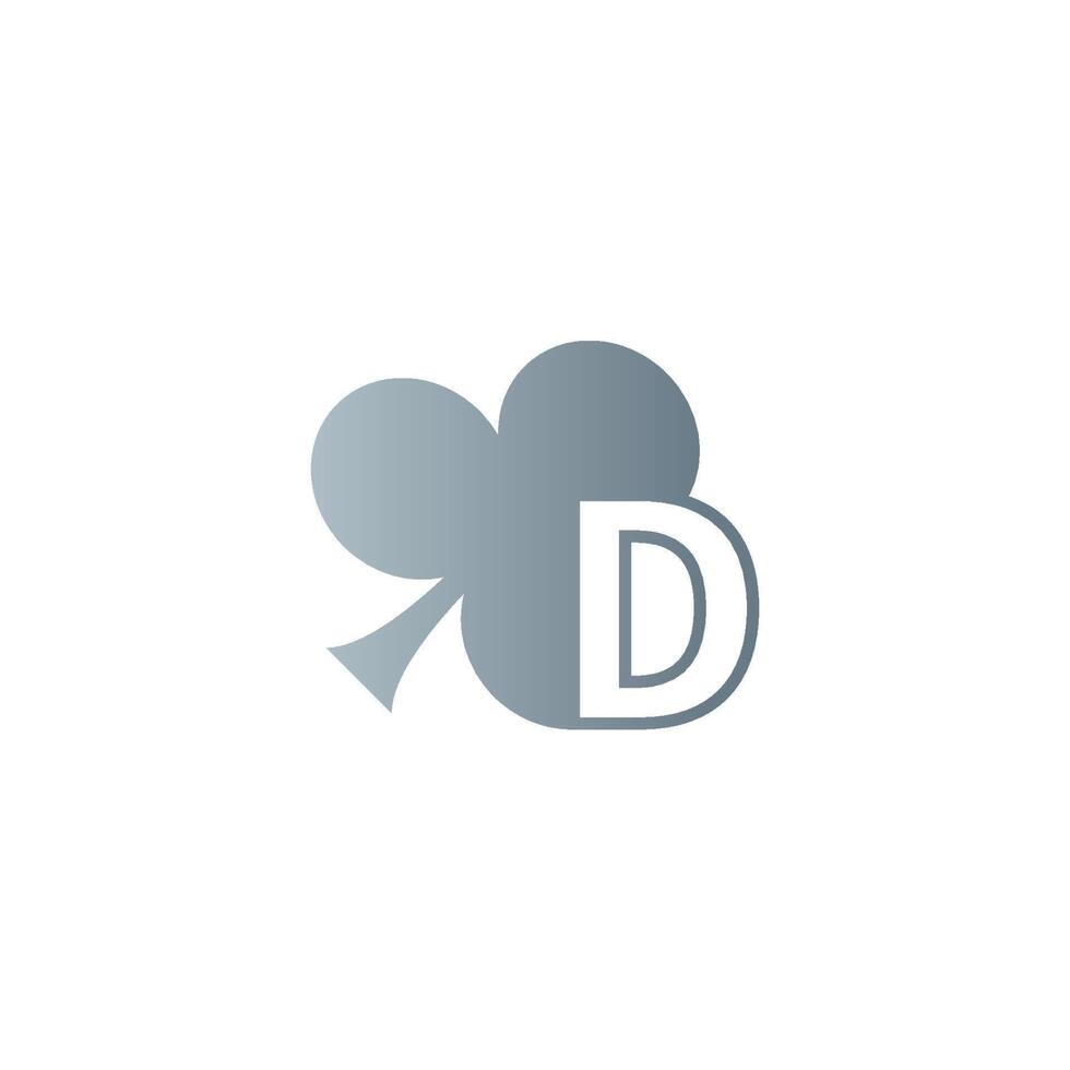 letter d-logo gecombineerd met klaverpictogramontwerp vector