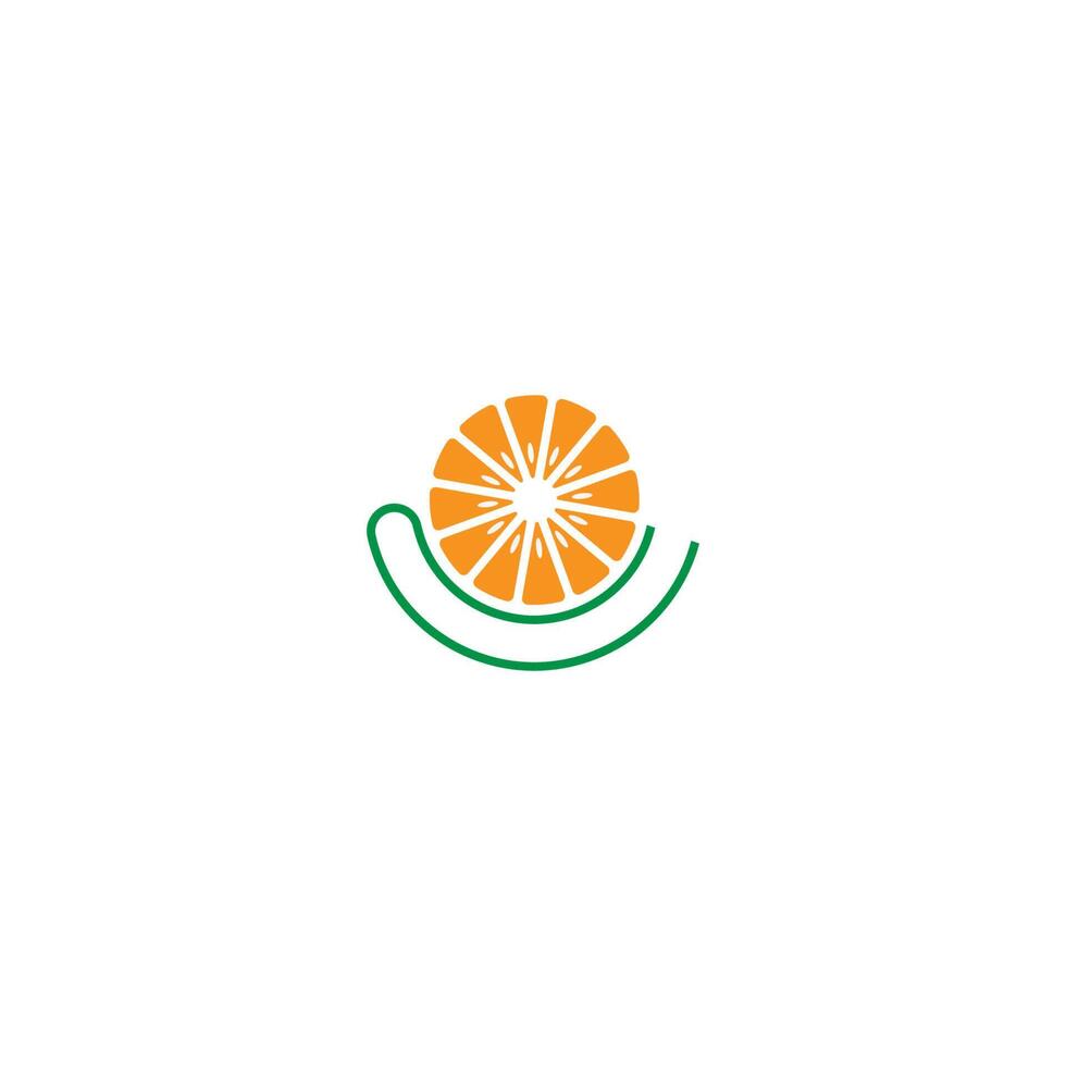 oranje fruit pictogram logo vector