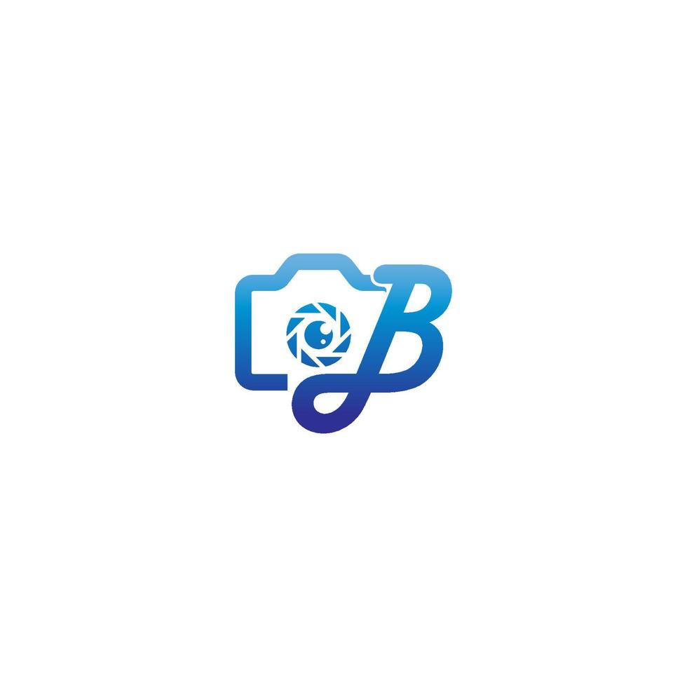 letter b-logo van de fotografie wordt gecombineerd met het camerapictogram vector