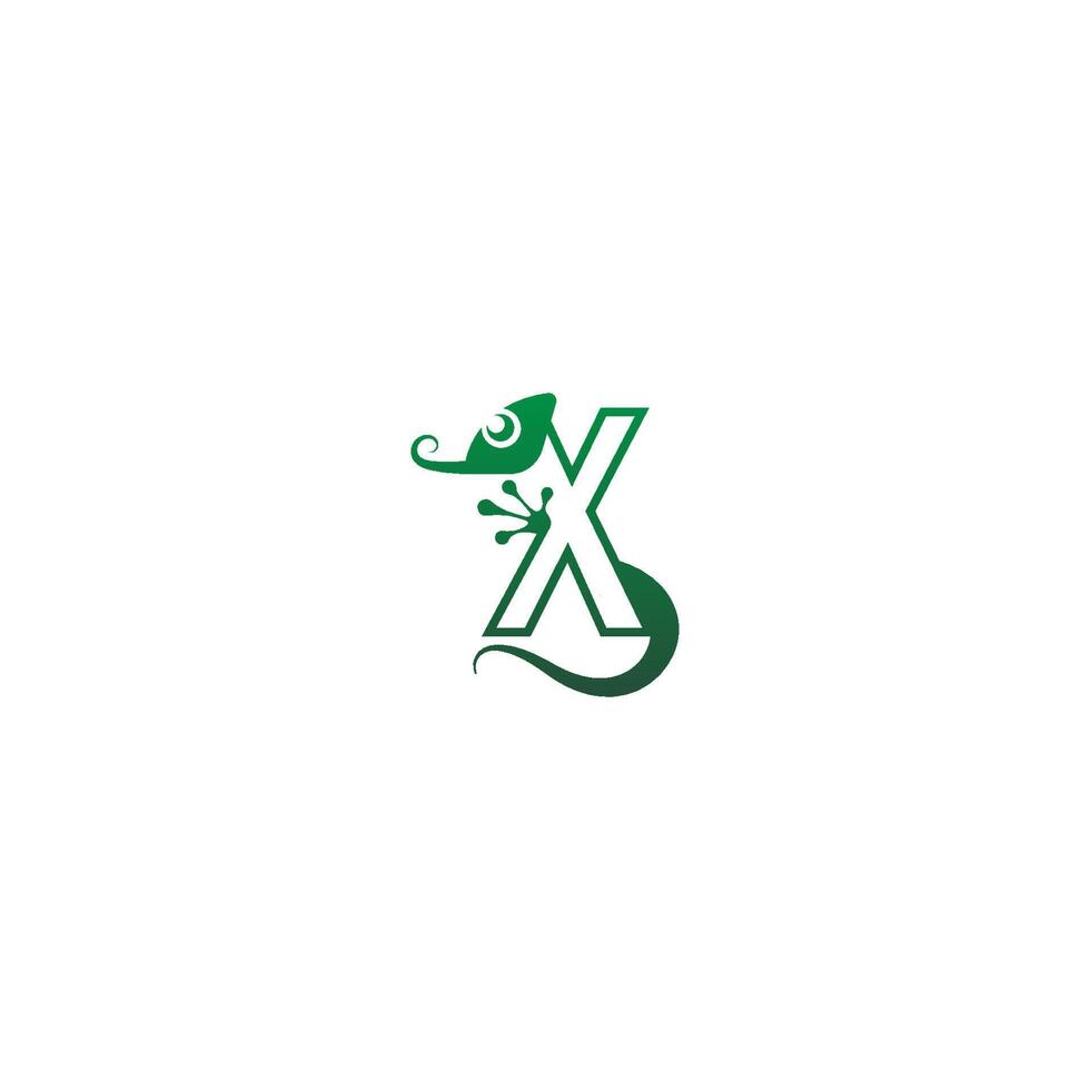 kameleon lettertype, brief ontwerpconcept vector