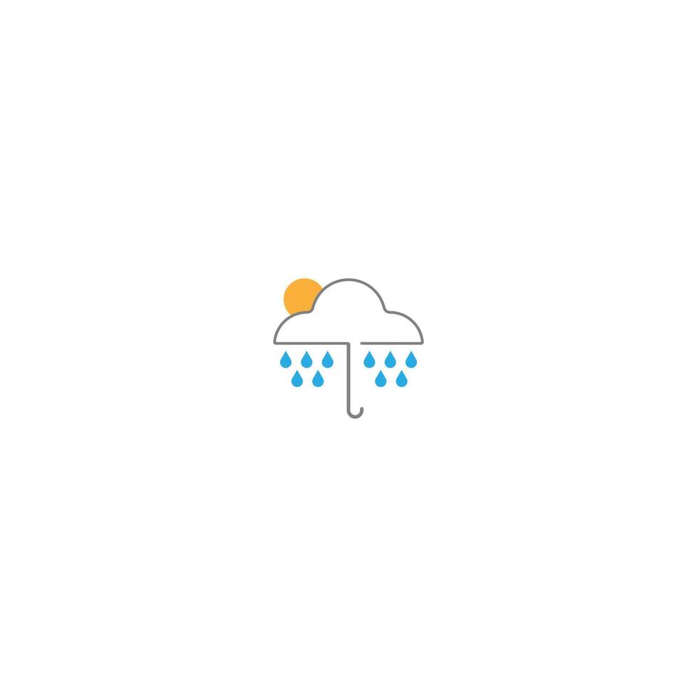 regenachtige paraplu logo pictogram concept vector