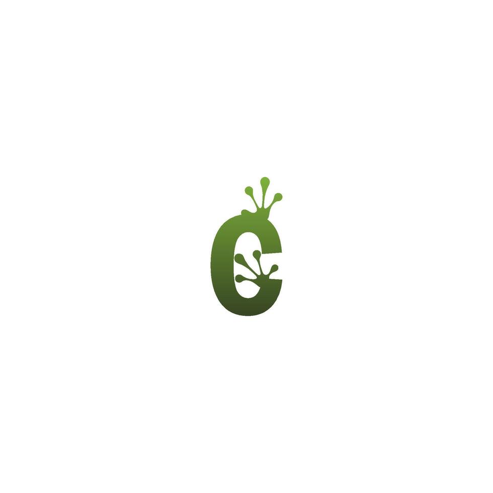 letter c logo ontwerp kikker voetafdrukken concept icoon vector