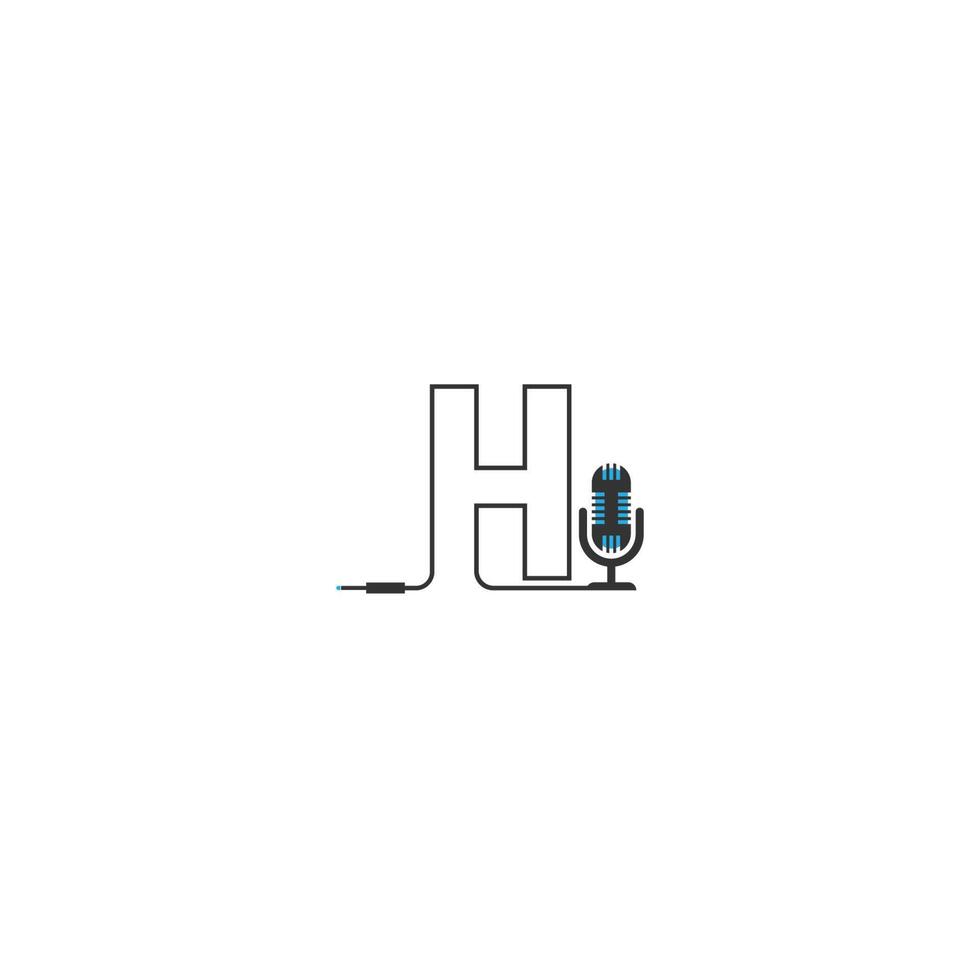 letter h en podcast-logo vector