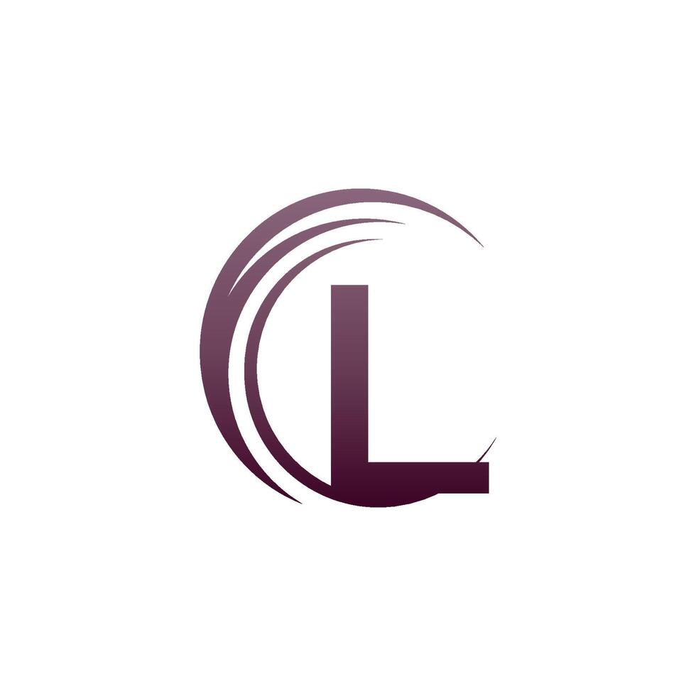 golf cirkel letter l logo pictogram ontwerp vector
