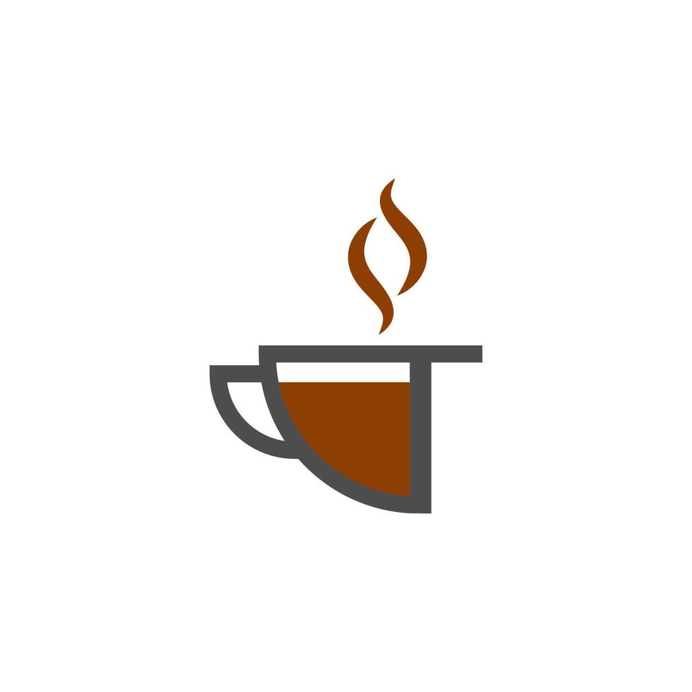 koffiekopje pictogram ontwerp letter t logo concept vector