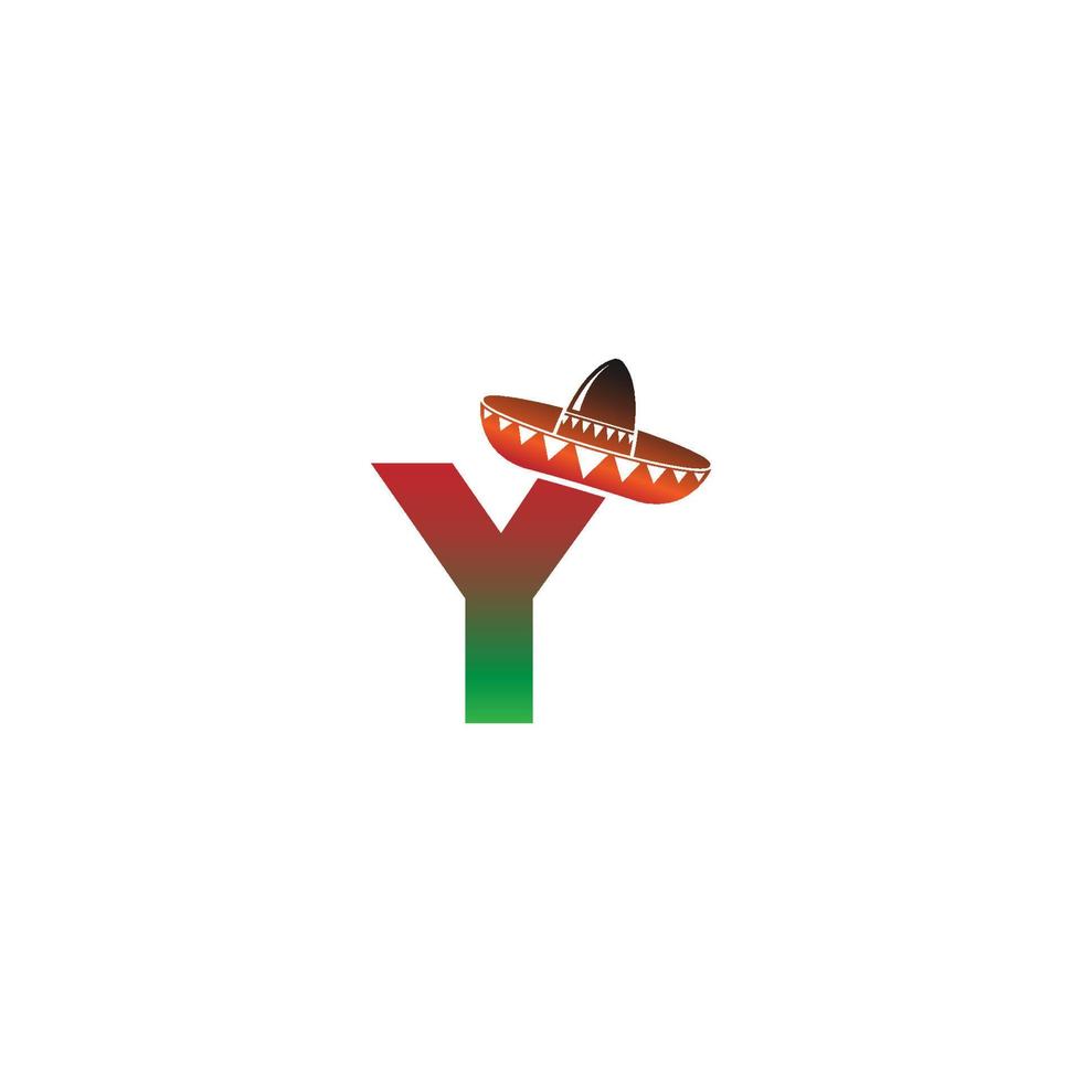 letter y mexicaanse hoed conceptontwerp vector