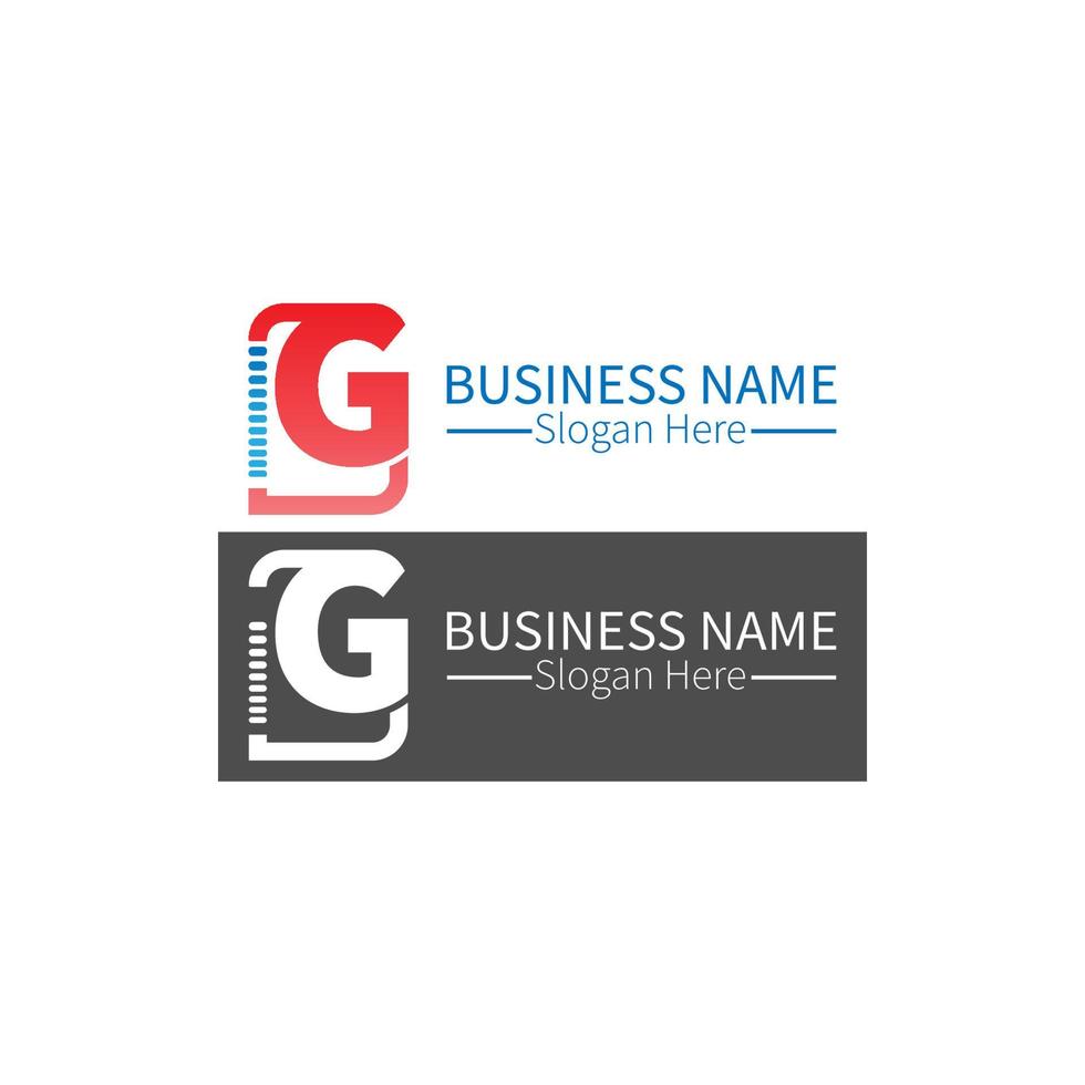 letter g logo pictogram in vierkanten ontwerp vector