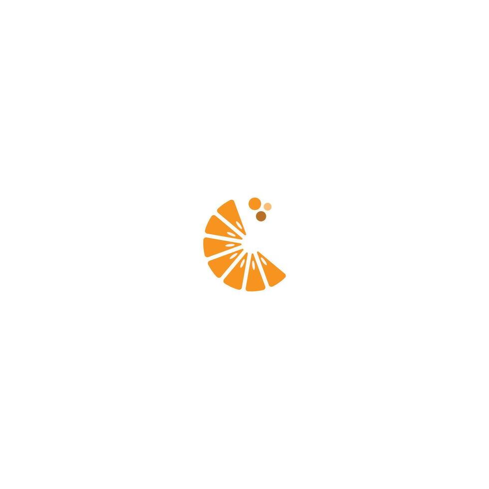 oranje fruit pictogram logo vector