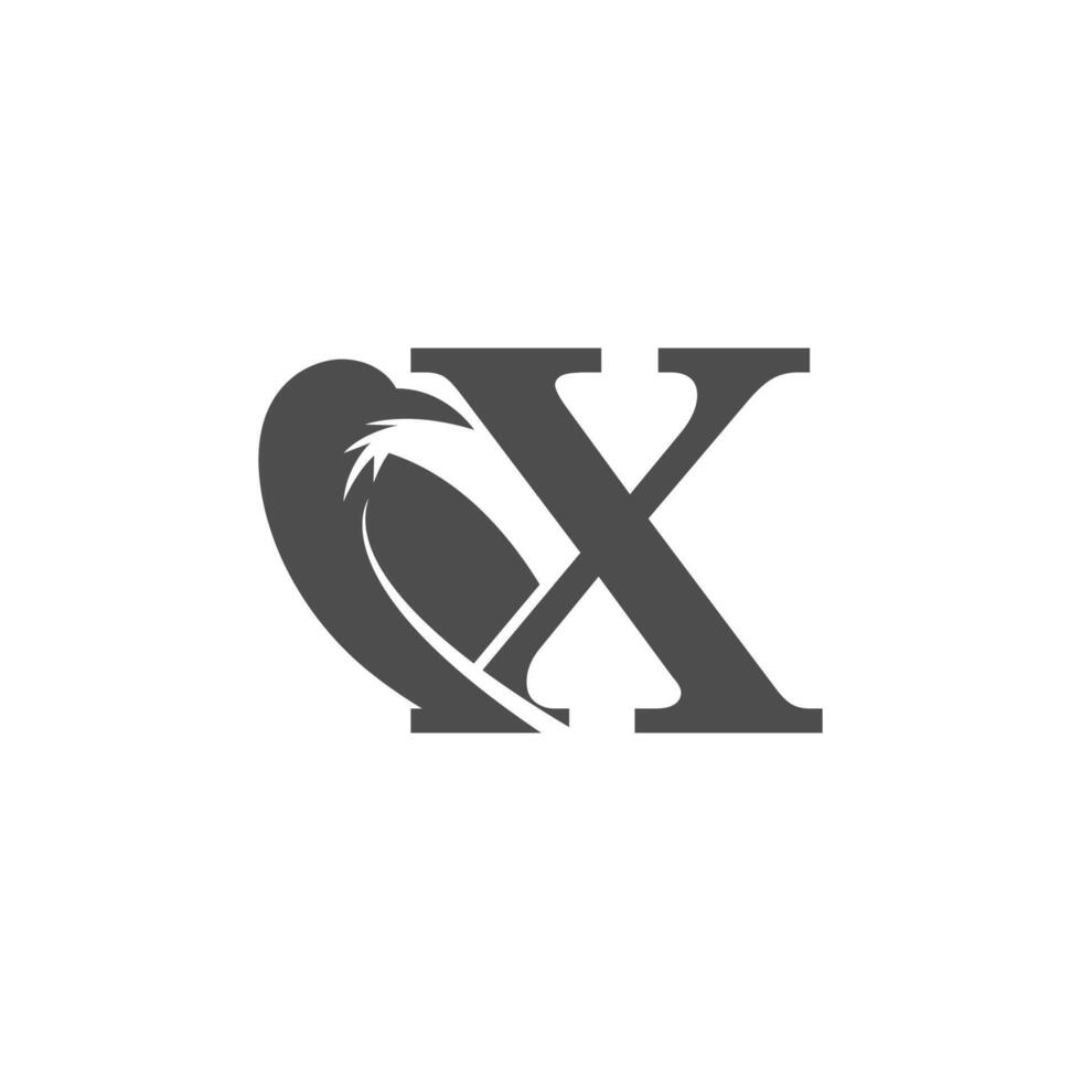 letter x en kraai combinatie pictogram logo ontwerp vector