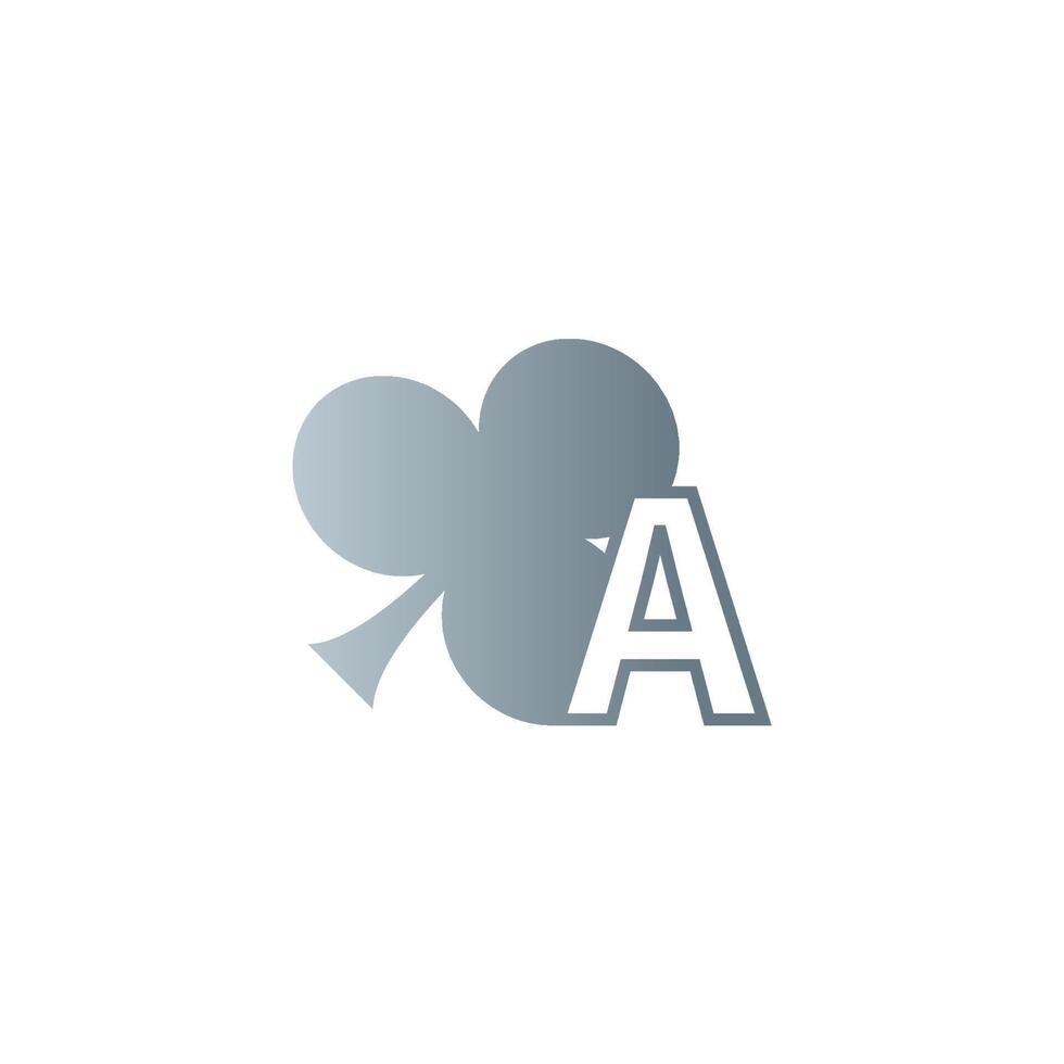 letter a-logo gecombineerd met klaverpictogramontwerp vector