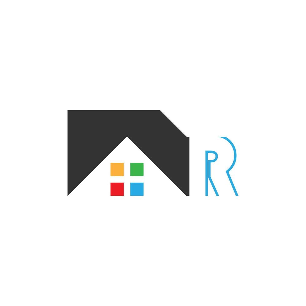 letter r logo pictogram voor huis, onroerend goed vector