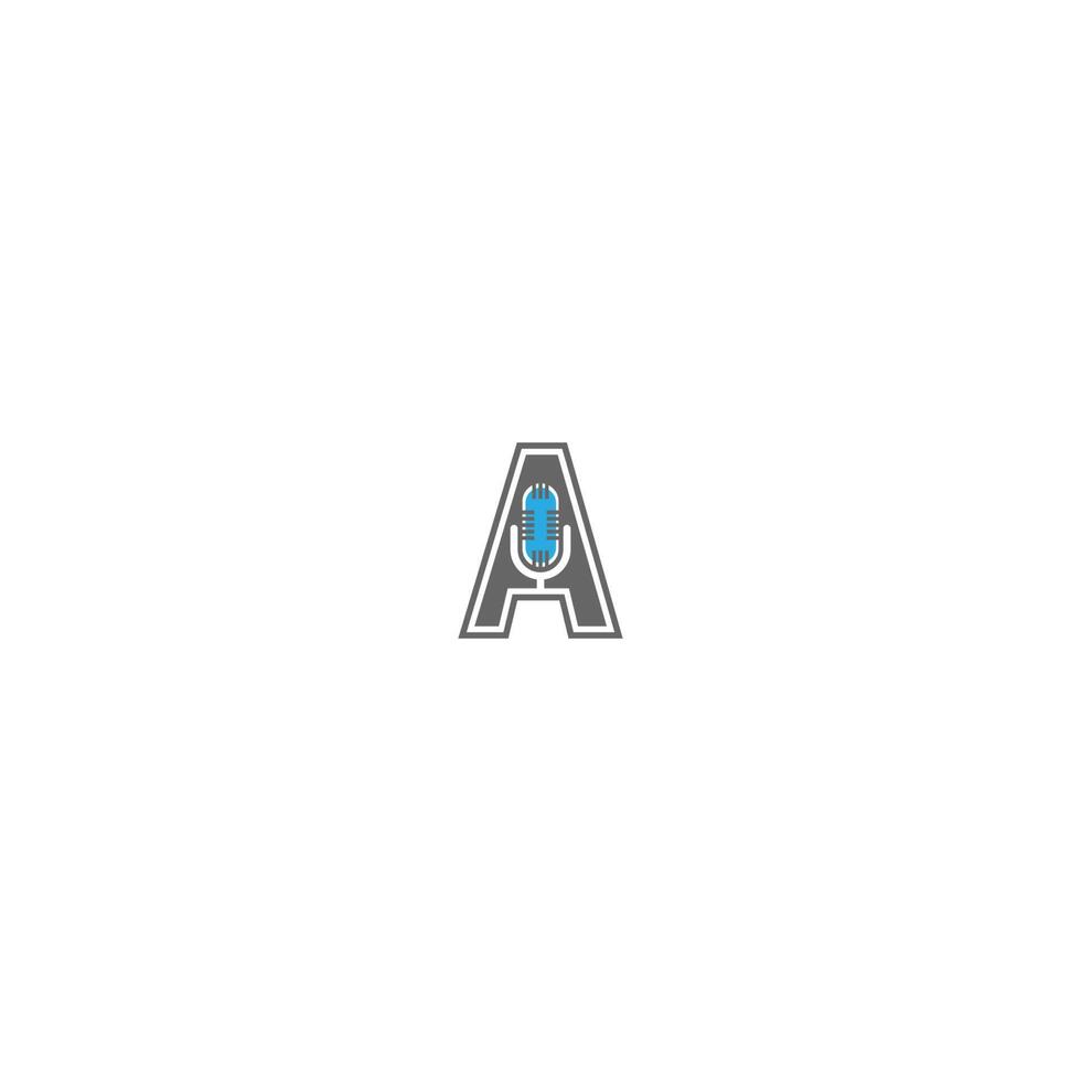 letter a en podcast-logotype vector