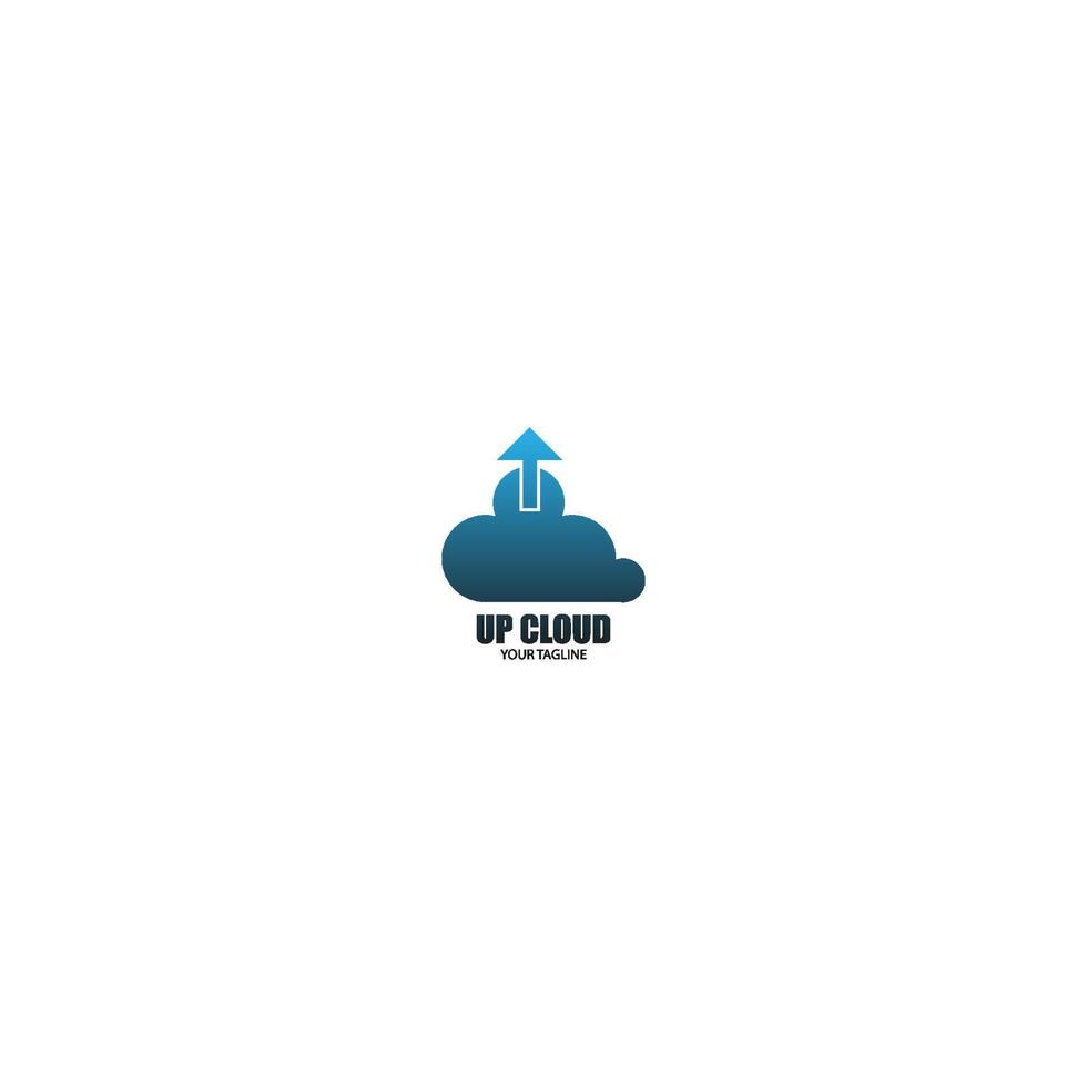 omhoog wolk pictogram logo ontwerpconcept vector