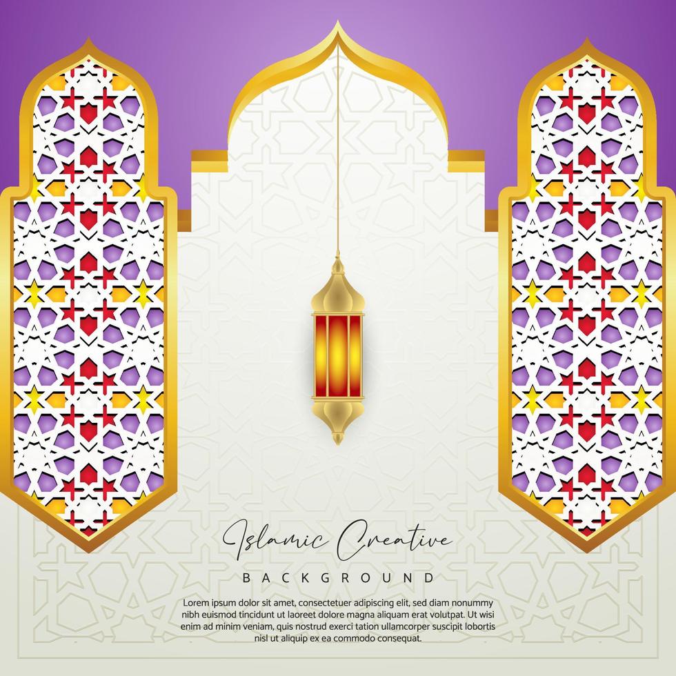 islamitische creatieve achtergrond met elegant moskeepoortontwerp vector