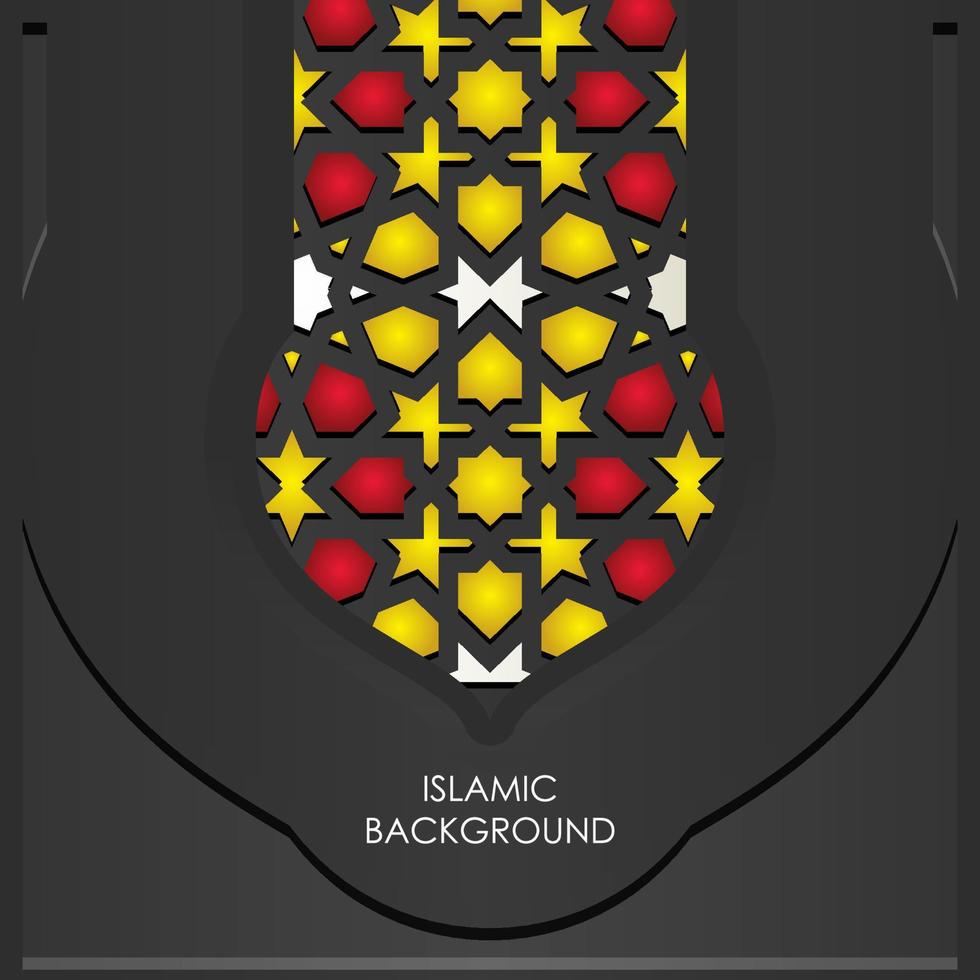 elegante islamitische creatieve achtergrond sjabloon met decoratieve kleurrijke mozaïek. vector