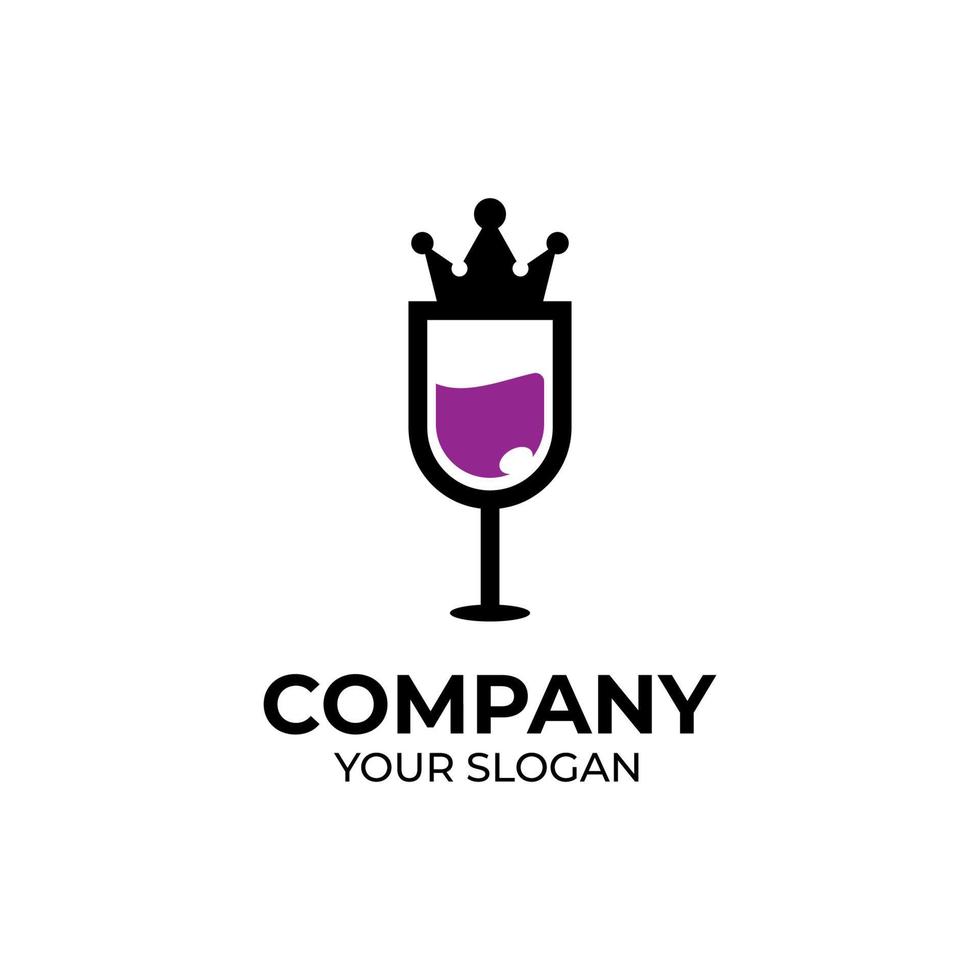 wijn koning logo ontwerp vector