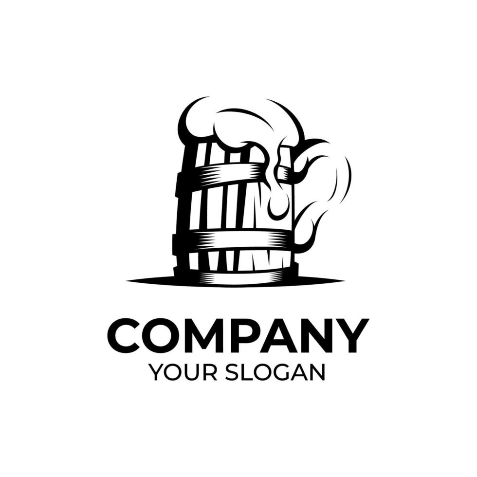 ambachtelijk bier logo ontwerp vector