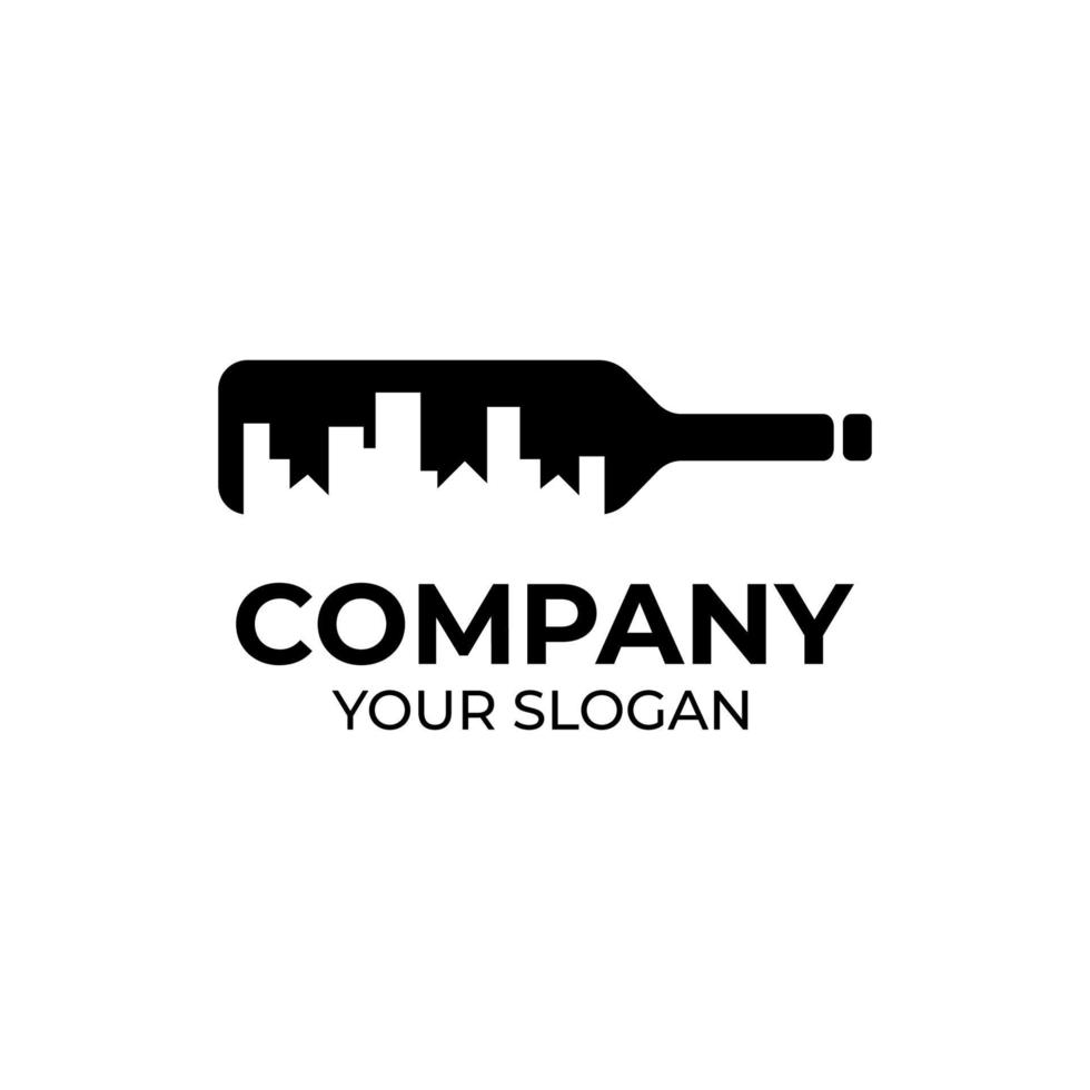 wijnstad logo ontwerp vector