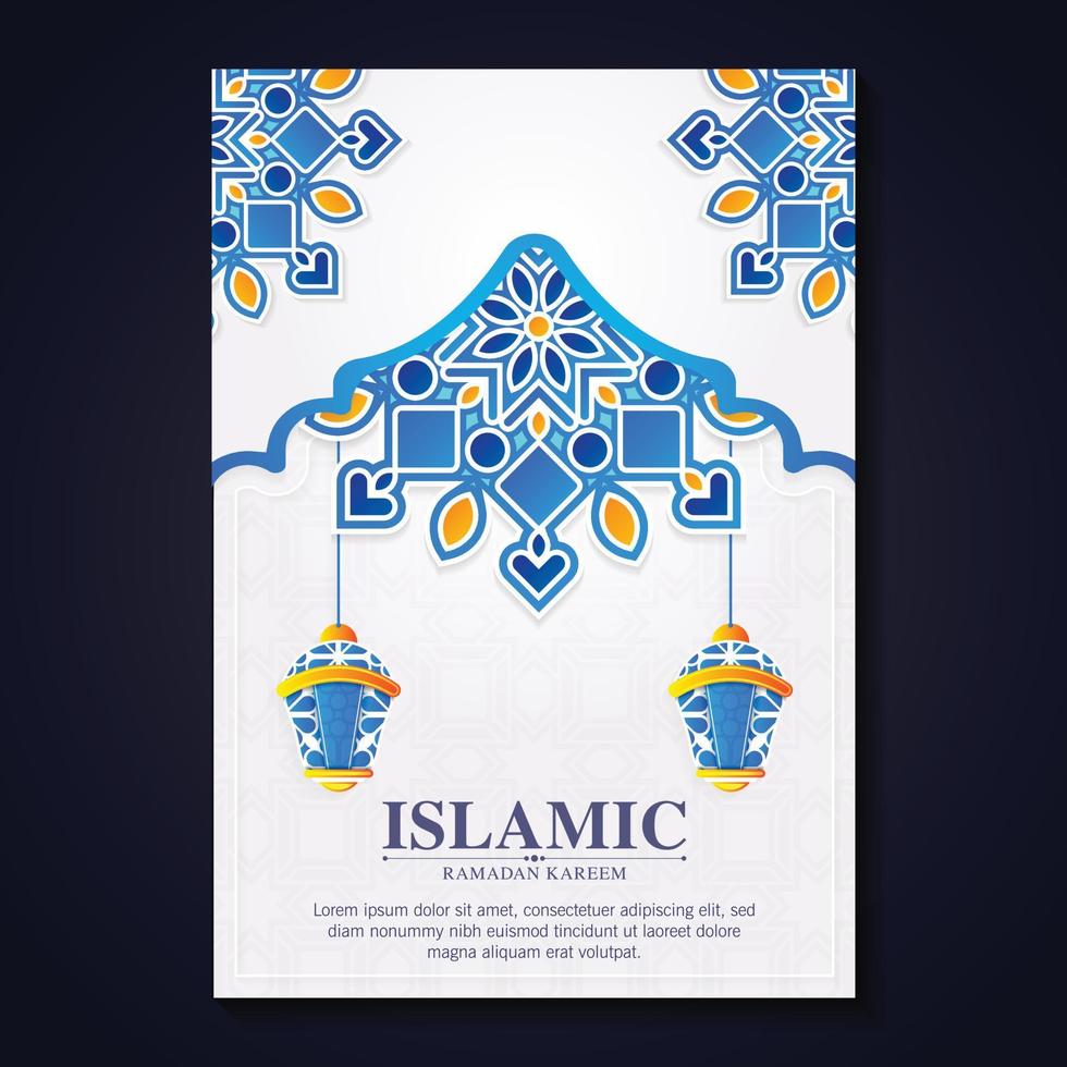 kleurrijke ramadan kareem islamitische poster vector