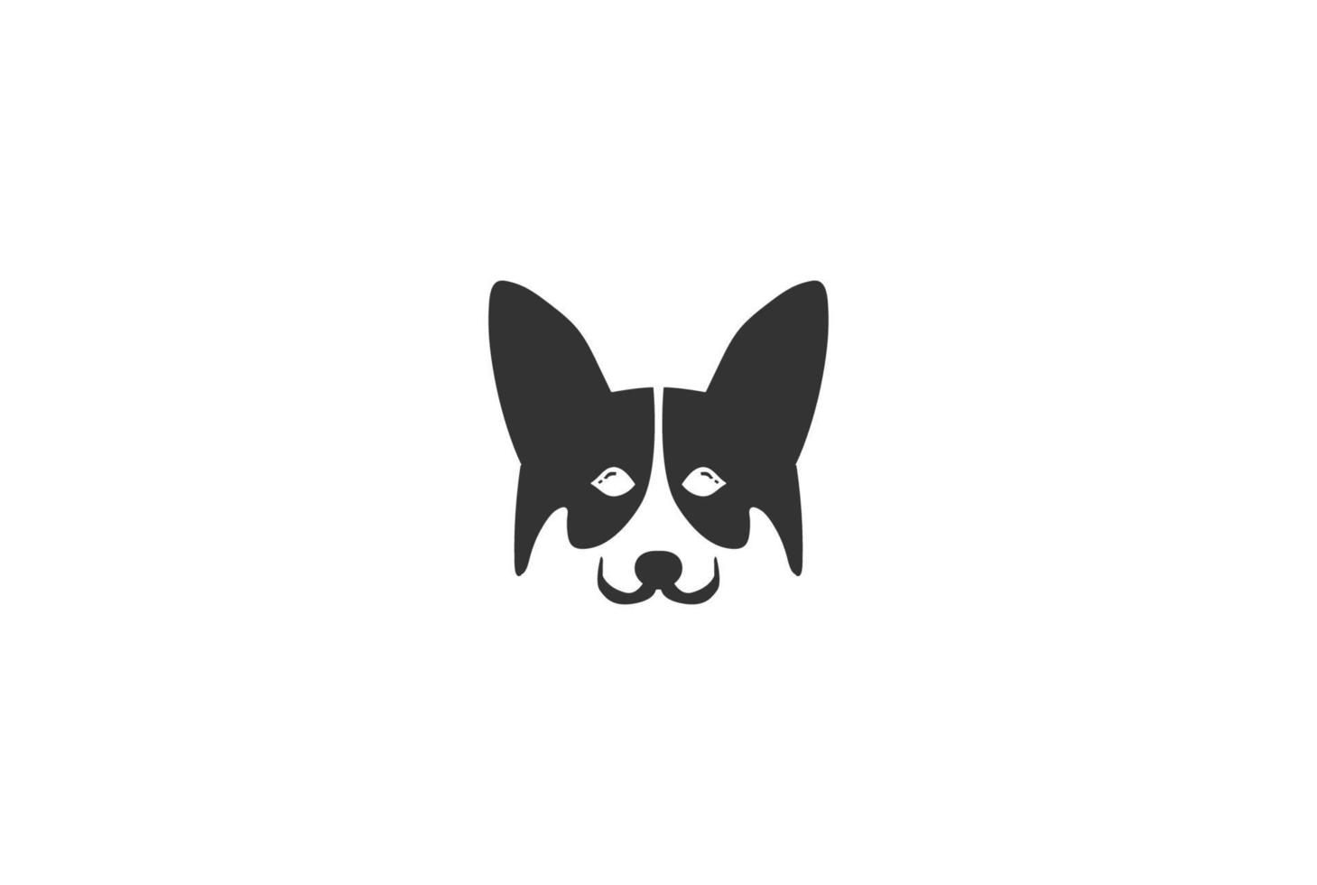 retro vintage eenvoudig minimalistisch schattig grappig hond hoofd gezicht logo ontwerp vector