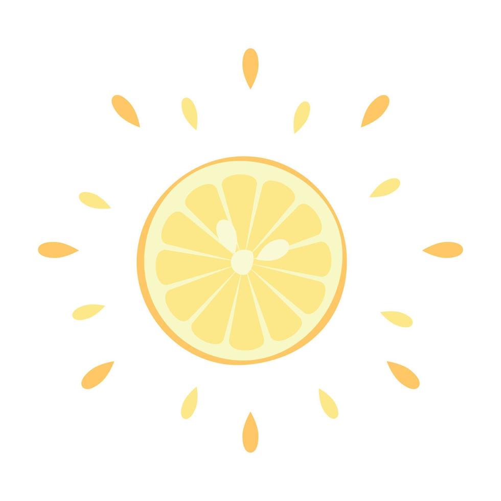 abstracte pictogram sappige citroen met splash op witte achtergrond - vector