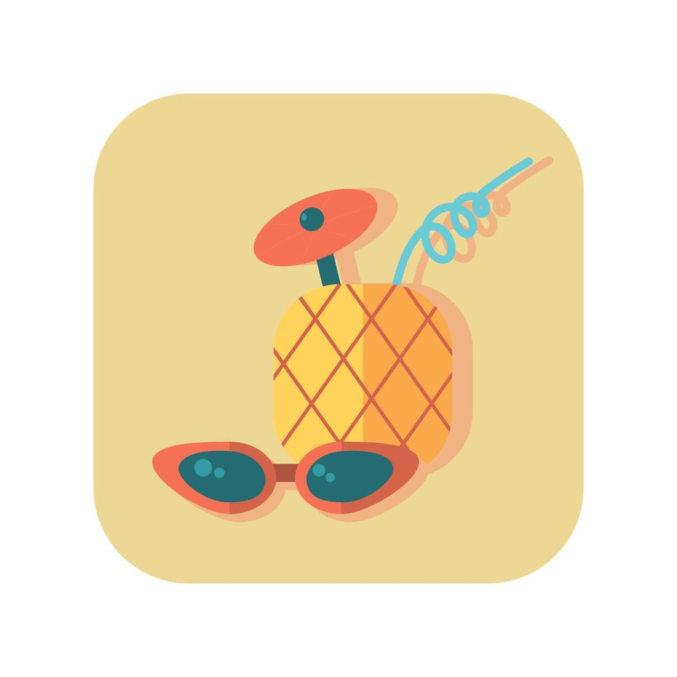 abstracte knop pictogram ananas smoothie op witte achtergrond - vector