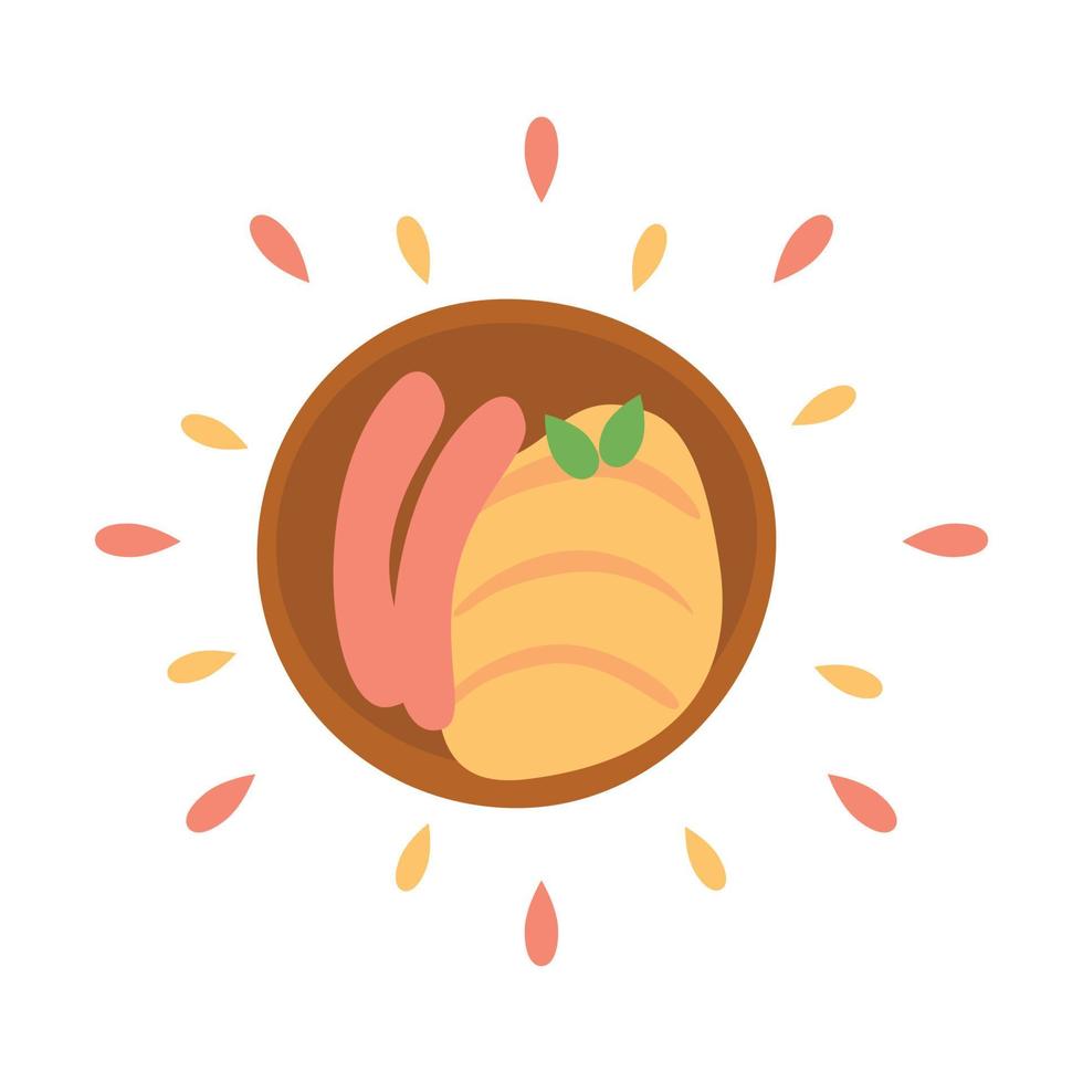 abstracte pictogram sappige aardappelpuree met spatten op een witte achtergrond - vector