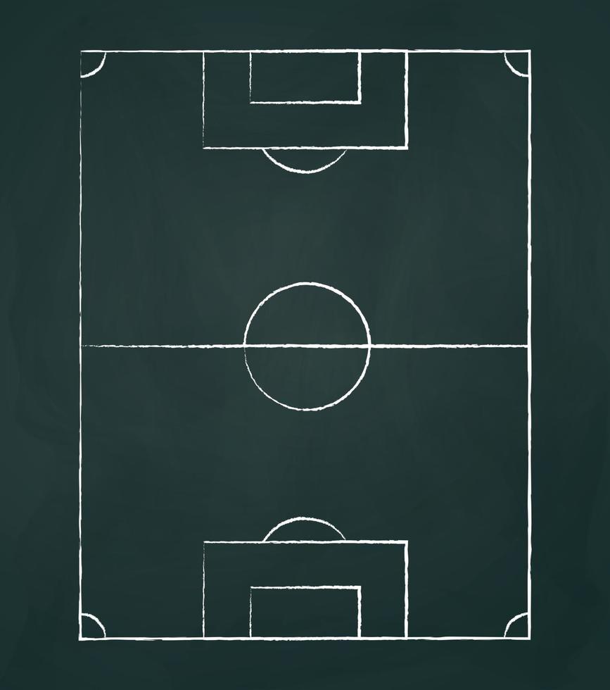 schoolbordachtergrond met geschilderde officiële voetbalmarkeringen - vector