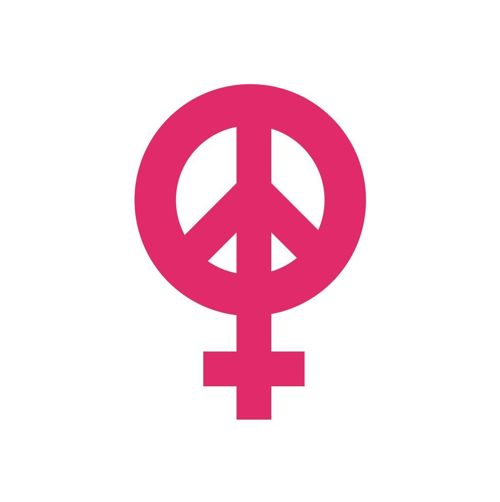 vrouwen vredessymbool. vrouw symbool vector. feminisme macht vector