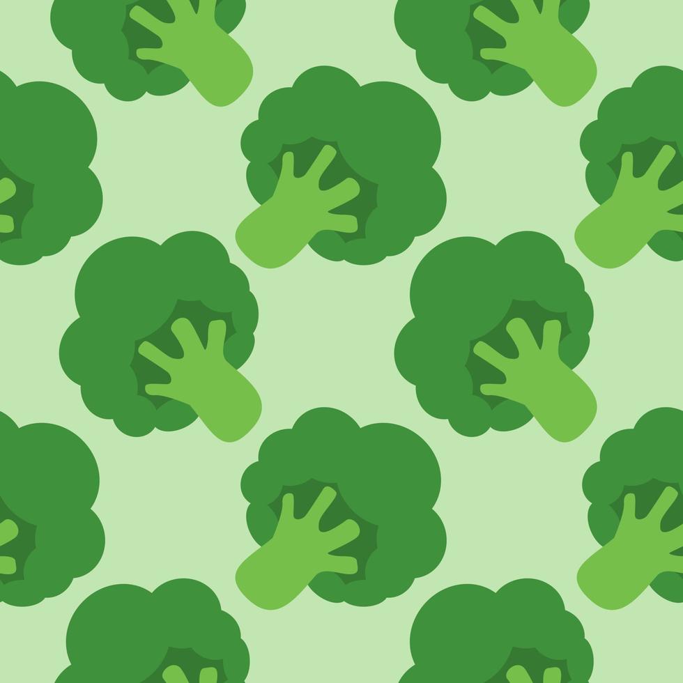 broccoli kool naadloze patroon. platte groente broccoli. verse groene groente, vegetarisch, veganistisch gezond biologisch voedsel. verschillende maten broccoli. platte vectorillustratie vector