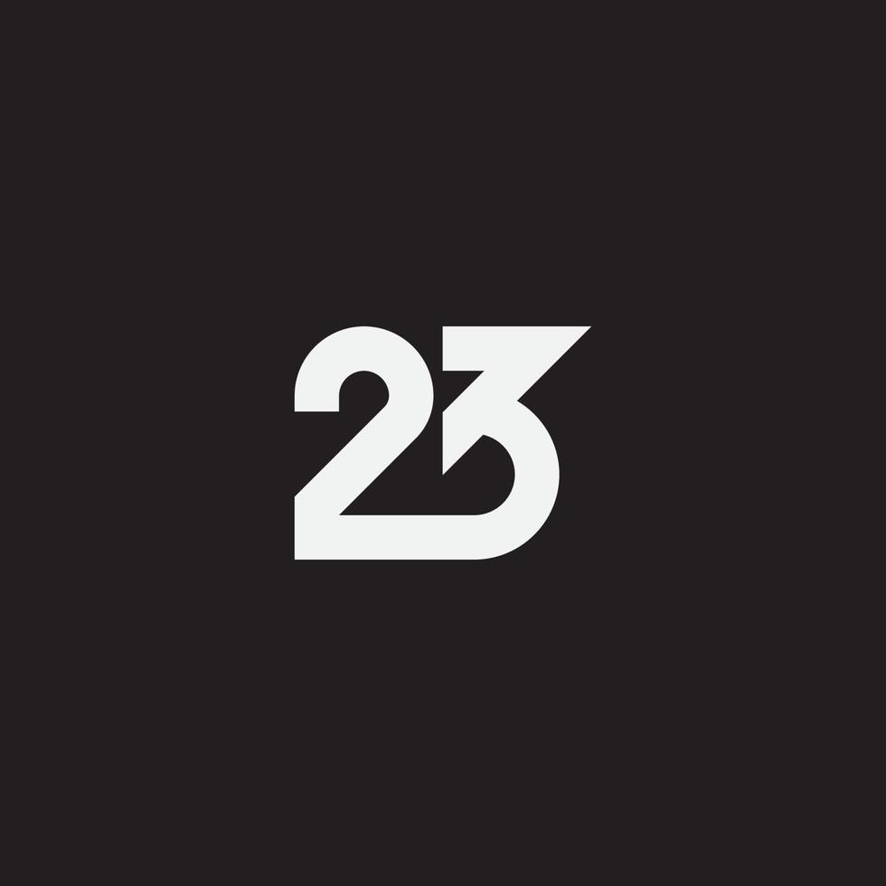 nummer 23 monogram logo-ontwerp. vector