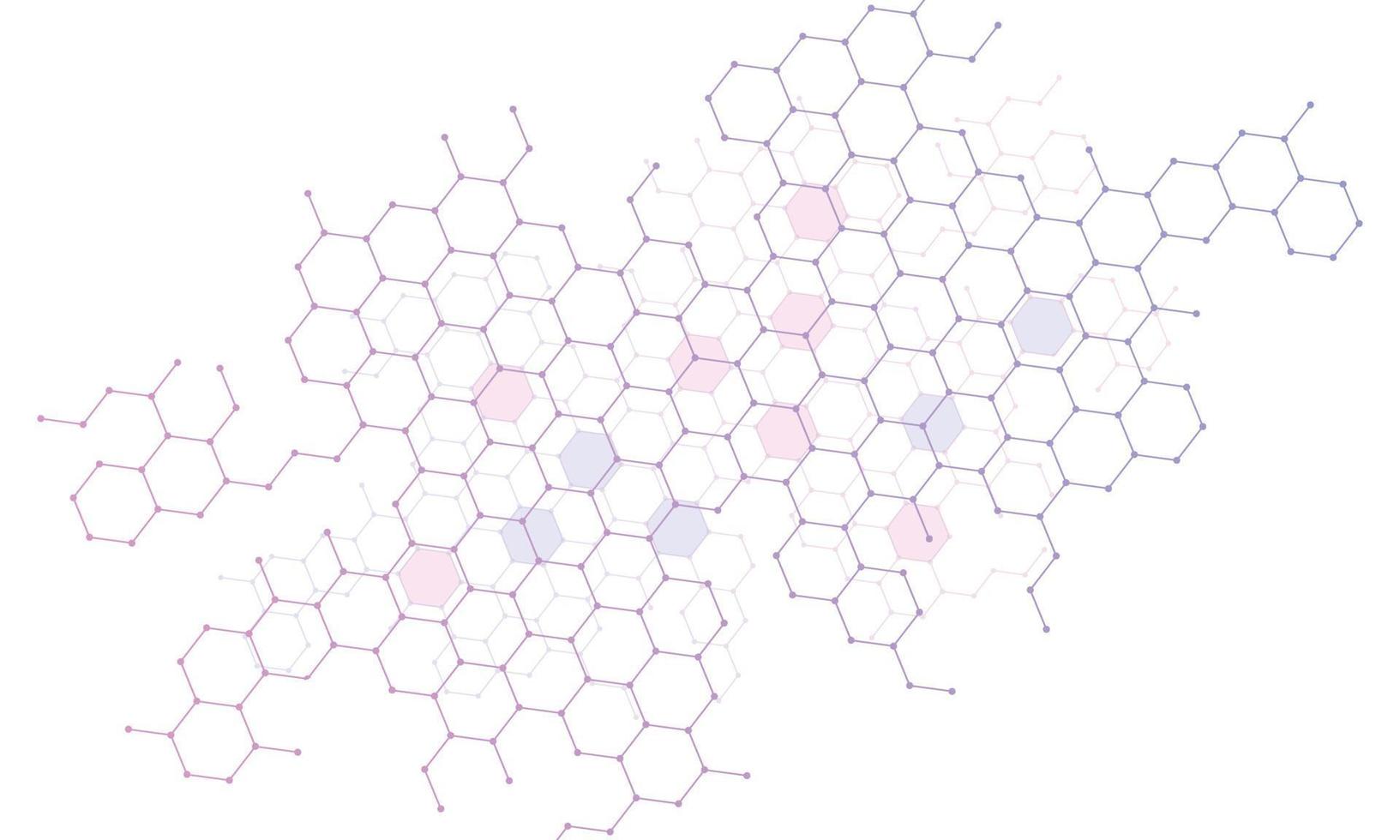 abstracte gradiënt verbinding zeshoek achtergrond. vector